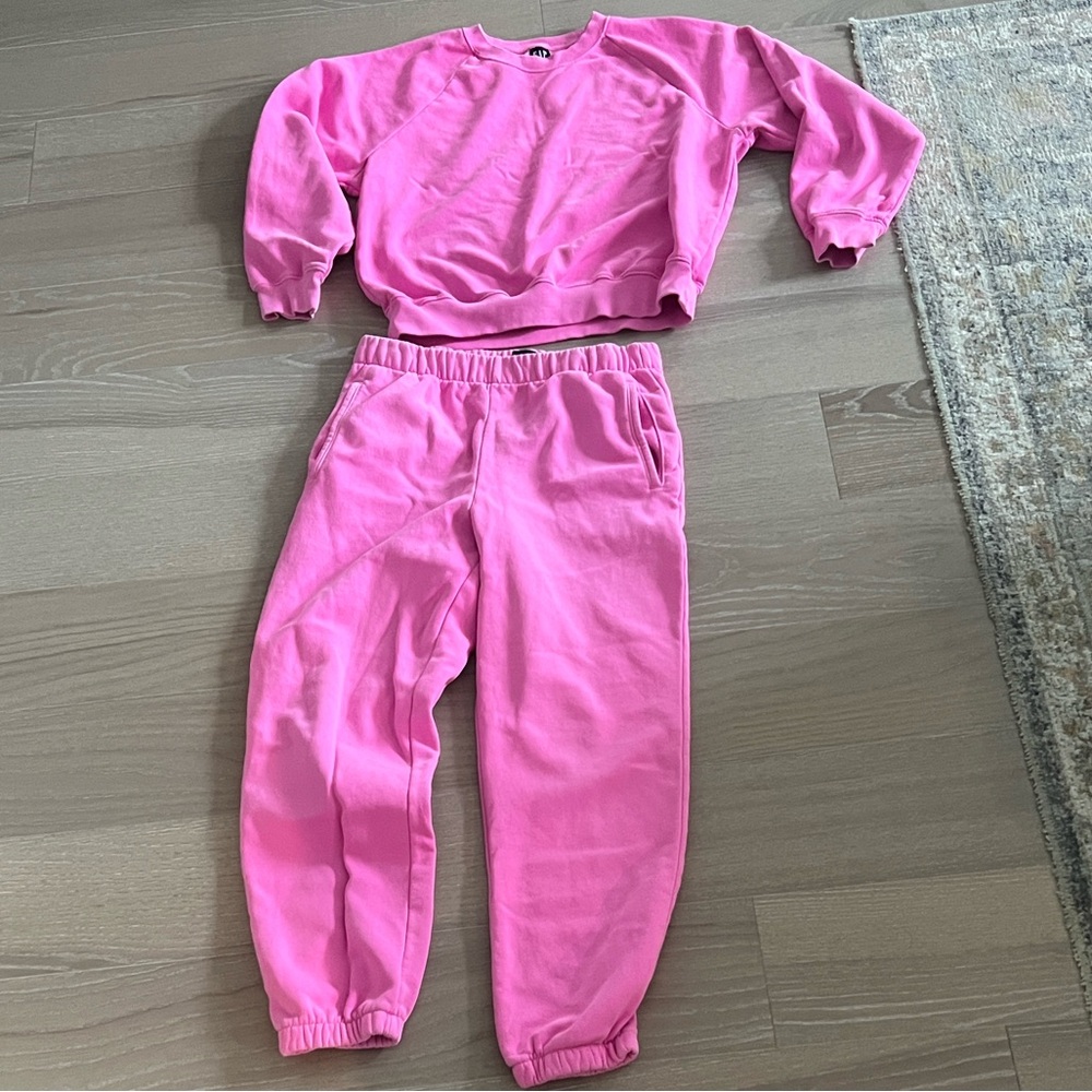 GAP Bright Pink  VintageSoft  Crewneck + Joggers